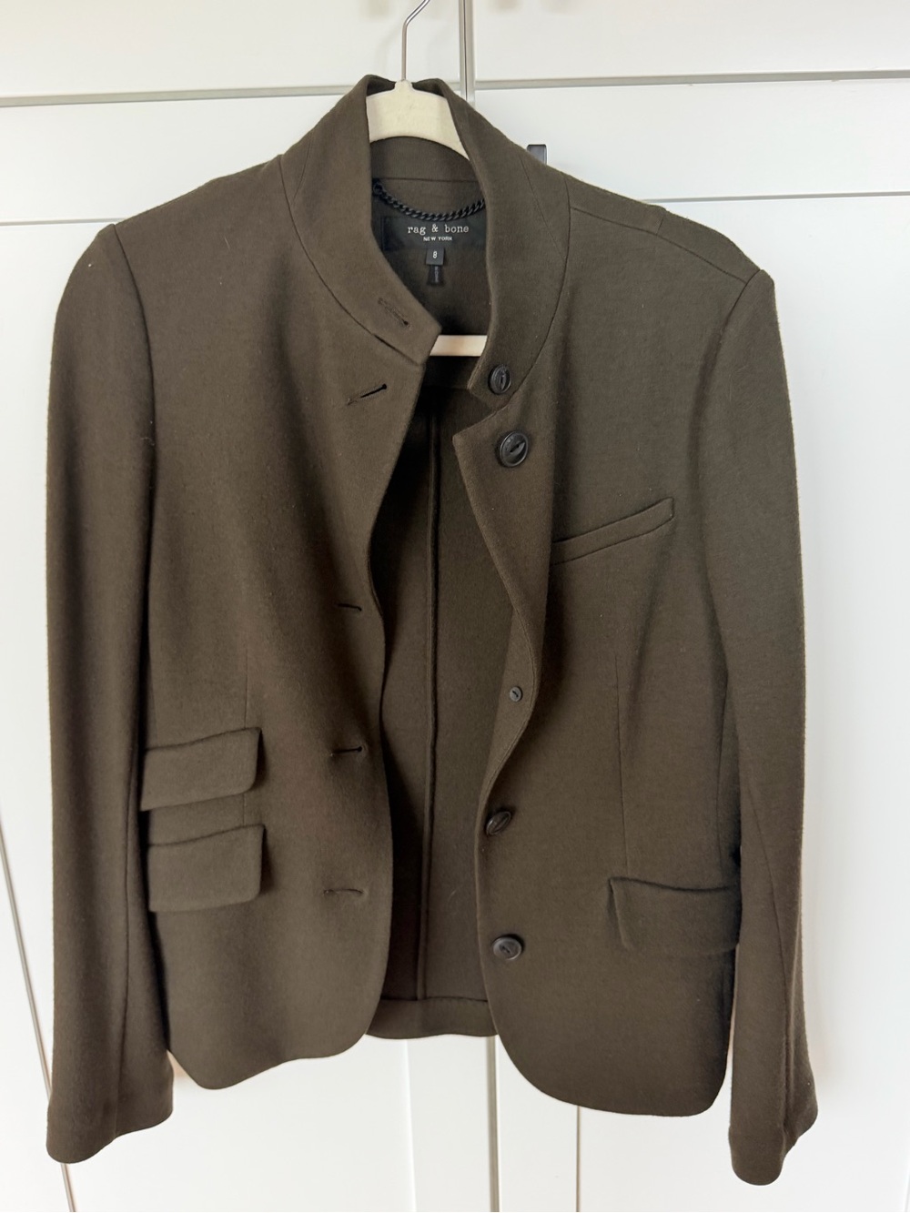 rag & bone Women's Olive Stand-Collar Wool Blazer